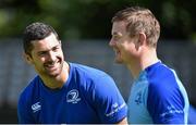 27 May 2014; Leinster's Rob Kearney, left, and Brian O'Driscoll during squad training ahead of their Celtic League 2013/14 Grand Final against Glasgow Warriors on Saturday. Leinster Rugby Squad Training, Rosemount, UCD, Belfield, Dublin. Picture credit: Brendan Moran / SPORTSFILE