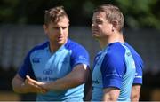 27 May 2014; Leinster's Brian O'Driscoll, right, and Jamie Heaslip during squad training ahead of their Celtic League 2013/14 Grand Final against Glasgow Warriors on Saturday. Leinster Rugby Squad Training, Rosemount, UCD, Belfield, Dublin. Picture credit: Brendan Moran / SPORTSFILE