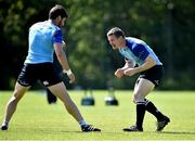 27 May 2014; Leinster's Brian O'Driscoll, left, and Sam Windsor in action during squad training ahead of their Celtic League 2013/14 Grand Final against Glasgow Warriors on Saturday. Leinster Rugby Squad Training, Rosemount, UCD, Belfield, Dublin. Picture credit: Brendan Moran / SPORTSFILE