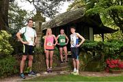 27 May 2014; Former Irish schools champions Brian Gregan, left, and Sarah Lavin, second from left, with Aviva Irish Schools Track and Field Championships finalists Molly Scott and Brian Masterson who were dreaming of Tokyo 2020 at the finals launch today at the Japanese Gardens in Tully, Co. Kildare. Picture credit: Pat Murphy / SPORTSFILE