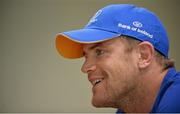 27 May 2014; Leinster's Jamie Heaslip during a press conference ahead of their RaboDirect PRO12 final against Glasgow Warriors on Saturday. Leinster Rugby Press Conference, Rosemount, UCD, Belfield, Dublin. Picture credit: Piaras Ó Mídheach / SPORTSFILE