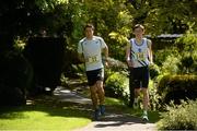 27 May 2014; Former Irish schools champion Brian Gregan, left, with Aviva Irish Schools Track and Field Championships finalist Brian Masterson who were dreaming of Tokyo 2020 at the finals launch today at the Japanese Gardens in Tully, Co. Kildare. Picture credit: Pat Murphy / SPORTSFILE