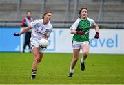 10 May 2014; Annette Clarke, Galway, in action against Sinéad Burke, Westmeath. TESCO Ladies National Football League Division 2 Final, Galway v Westmeath, Parnell Park, Dublin. Picture credit: Barry Cregg / SPORTSFILE