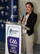 27 May 2014; Irene Gowing, Bord Gais Energy Sponsorship Manager at the launch of the 2014 Bord Gáis Energy GAA Hurling U-21 All-Ireland Championship at Semple Stadium. The Championship gets started tonight, Wednesday, 28th May when Dublin face Laois in Parnell Park at 7.30pm. For all the latest Championship news, fixtures and results visit www.BGEu21.ie. Semple Stadium, Co. Tipperary. Picture credit: Diarmuid Greene / SPORTSFILE