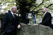 26 April 2006; Kilkenny manager Brian Cody, left, in conversation with Limerick manager Joe McKenna at a press conference ahead of this weekend's Allianz National Hurling League Division 1 and Division 2 Finals. Allianz National Hurling League Finals Press Conference, Berkley Court Hotel, Dublin. Picture credit: David Maher / SPORTSFILE