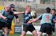 29 April 2006; Gary McNamara, Shannon, is tackled by Brendan Lynch and Gareth Rourke, Belfast Harlequins. AIB League, Division 1. Shannon v Belfast Harlequins, Thomond Park, Limerick. Picture credit: Kieran Clancy / SPORTSFILE