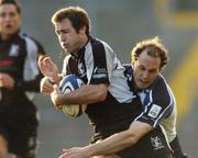 29 April 2006; Jason Spice, Ospreys, is tackled by Girvan Dempsey, Leinster. Celtic League, Leinster v Ospreys, Lansdowne Road, Dublin. Picture credit: Damien Eagers / SPORTSFILE