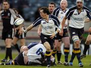 29 April 2006; Leinster's scrum half Guy Easterby attempts a reverse pass. Celtic League, Leinster v Ospreys, Lansdowne Road, Dublin. Picture credit: Damien Eagers / SPORTSFILE