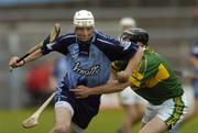 30 April 2006; Eoin Moran, Dublin, in action against Colin Harris, Kerry. Allianz National Hurling League, Division 2 Final. Dublin v Kerry, Semple Stadium, Thurles, Co. Tipperary. Picture credit: Damien Eagers / SPORTSFILE