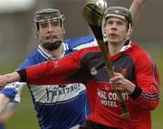30 April 2006; Paul Braniff, Down, in action against John Walsh, Laois. National Hurling League, Division 1 Relegation Final. Laois v Down, Pairc Tailteann, Navan, Co. Meath. Picture credit: Brian Lawless / SPORTSFILE