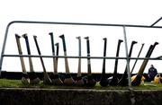 30 April 2006; Hurleys are lined up before the start of the game. Allianz National Hurling League, Division 2 Final. Dublin v Kerry, Semple Stadium, Thurles, Co. Tipperary. Picture credit: David Maher / SPORTSFILE