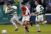 2 May 2006; Alan Reilly, St. Patrick's Athletic, in action against, Gar Cooney, left, and Ray Scully, Shamrock Rovers. eircom League, Premier Division, St. Patrick's Athletic v Shamrock Rovers, Richmond Park, Dublin. Picture credit: David Maher / SPORTSFILE
