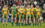30 April 2006; The Donegal team stand for the National Anthem before the start of the game. National Football League, Division 3 Final. Donegal v Louth, Kingspan Breffni Park, Co. Cavan. Picture credit: Matt Browne / SPORTSFILE