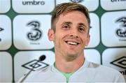 29 May 2014; Republic of Ireland's Kevin Doyle during a press conference ahead of their international friendly against Italy on Saturday. Republic of Ireland Press Conference, Aviva Stadium, Lansdowne Road, Dublin. Picture credit: Ramsey Cardy / SPORTSFILE
