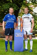 30 May 2014; Leinster captain Leo Cullen, left, and Glasgow Warriors captain Alastair Kellock during a photocall ahead of their Celtic League Grand Final match on Saturday. Leinster Rugby Captain's Photocall, Bewley's Hotel, Ballsbridge, Dublin. Picture credit: Brendan Moran / SPORTSFILE