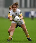3 May 2014; Niamhín Cooper, Antrim, in action against Siobháin Tully, Roscommon. TESCO Ladies National Football League Division 4 Final, Antrim v Roscommon, O'Connor Park, Tullamore, Co. Offaly. Picture credit: Ray McManus / SPORTSFILE
