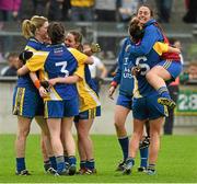 3 May 2014; Roscommon players celebrate victory after the game. TESCO Ladies National Football League Division 4 Final, Antrim v Roscommon, O'Connor Park, Tullamore, Co. Offaly. Picture credit: Ray McManus / SPORTSFILE