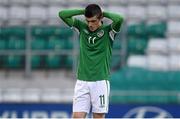 30 May 2014; Republic of Ireland's Alex O'Hanlon at the final whistle after defeat against Turkey. UEFA European U19 Championship 2013/14, Qualifying Round Elite Phase, Republic of Ireland v Turkey, Tallaght Stadium, Tallaght, Co. Dublin. Picture credit: Pat Murphy / SPORTSFILE