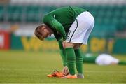 30 May 2014; Republic of Ireland's Sam Byrne at the final whistle after defeat against Turkey. UEFA European U19 Championship 2013/14, Qualifying Round Elite Phase, Republic of Ireland v Turkey, Tallaght Stadium, Tallaght, Co. Dublin. Picture credit: Pat Murphy / SPORTSFILE