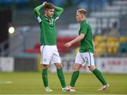 30 May 2014; Republic of Ireland's Colm Crowe, left, and Bobby Moseley at the final whistle after defeat against Turkey. UEFA European U19 Championship 2013/14, Qualifying Round Elite Phase, Republic of Ireland v Turkey, Tallaght Stadium, Tallaght, Co. Dublin. Picture credit: Pat Murphy / SPORTSFILE