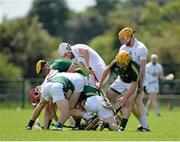 31 May 2014; Paul Divilly, centre, Kildare, and Peter Farrell, bottom centre, Meath, try to gain possession in a crowded midfield. Christy Ring Cup Semi-Final, Kildare v Meath, St Loman's Park, Trim, Co. Meath. Picture credit: Piaras Ó Mídheach / SPORTSFILE