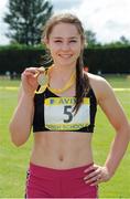 31 May 2014; Maria Carey, St. Mary's Secondary School, Newport, Co. Tipperary, who won the Inter Girls Triple Jump event and set a new record of 11.93m. The Aviva All-Ireland Schools Track and Field Championships. Tullamore Harriers, Tullamore, Co. Offaly. Picture credit: Tomás Greally / SPORTSFILE