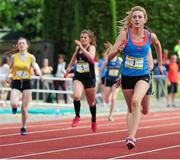 31 May 2014; Aisling Forkan, SM&P Swinford, Co. Mayo, on her way to winning the Inter Girls 300m event. The Aviva All-Ireland Schools Track and Field Championships. Tullamore Harriers, Tullamore, Co. Offaly. Picture credit: Tomás Greally / SPORTSFILE