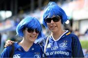 31 May 2014; Leinster supporters Suzanne, left, and Niamh Hearney, from Maynooth, Co. Kildare, at the game. Celtic League 2013/14 Grand Final, Leinster v Glasgow Warriors, RDS, Ballsbridge, Dublin. Picture credit: Brendan Moran / SPORTSFILE