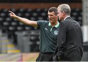 31 May 2014; Republic of Ireland assistant manager Roy Keane with team coach Steve Walford ahead of the game. International Friendly, Republic of Ireland v Italy, Craven Cottage, Fulham, London, England. Picture credit: David Maher / SPORTSFILE