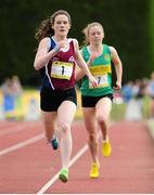 31 May 2014; Alannah Lally, Pres Athenry, Co. Galway, on her way to winning the Senior Girls 800m event, ahead of Aislinn Crossey, Sacred Heart, Newry. The Aviva All-Ireland Schools Track and Field Championships. Tullamore Harriers, Tullamore, Co. Offaly. Picture credit: Tomás Greally / SPORTSFILE