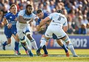 31 May 2014; Fergus McFadden, Leinster, is tackled by Josh Strauss, right, and Leone Nakarawa, Glasgow Warriors. Celtic League 2013/14 Grand Final, Leinster v Glasgow Warriors. RDS, Ballsbridge, Dublin. Picture credit: Brendan Moran / SPORTSFILE