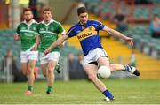 31 May 2014; Philip Austin, Tipperary, shoots to score his side's second goal. Munster GAA Football Senior Championship, Quarter-Final, Limerick v Tipperary, Gaelic Grounds, Limerick. Picture credit: Diarmuid Greene / SPORTSFILE