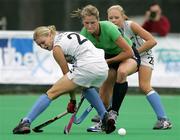 30 April 2006; Ireland's Linda Caulfied in action against New Zealand. Ireland v New Zealand, Samsung Women's Hockey World Cup Qualifier, Pool B, Rome, Italy. Picture credit: SPORTSFILE