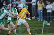 7 May 2006; Karl McKeegan, Antrim, in action against Fergus McMahon, left, and Colm O'Meara, London. Guinness Ulster Senior Hurling Championship, London v Antrim, Emerald Gaelic Grounds, Ruislip, London. Picture credit; David Levingstone / SPORTSFILE