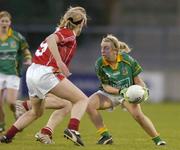 6 May 2006; Geraldine Doherty, Meath, in action against Mary O'Connor, Cork. Suzuki Ladies National Football League, Division 1 Final, Cork v Meath, Parnell Park, Dublin. Picture credit: Brendan Moran / SPORTSFILE
