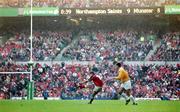27 May 2000; Munster's Ronan O'Gara misses the last minute penalty against Northampton which could have won the game for Munster. Munster v Northampton, Heineken European Rugby Cup Final, Twickenham, England. Picture credit; Brendan Moran / SPORTSFILE