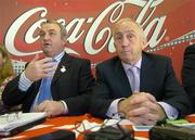 11 May 2006; At the announcement of the new International Rules manager are President of the GAA Nickey Brennan, left, and Sean Boylan who was introduced as the new manager. Croke Park, Dublin. Picture credit: Brian Lawless / SPORTSFILE