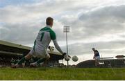 31 May 2014; Limerick goalkeeper Donal O'Sullivan saves a penalty from Barry Grogan, Tipperary. Munster GAA Football Senior Championship, Quarter-Final, Limerick v Tipperary, Gaelic Grounds, Limerick. Picture credit: Diarmuid Greene / SPORTSFILE