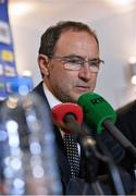 31 May 2014; Republic of Ireland manager Martin O'Neill  during a post match press conference. International Friendly, Republic of Ireland v Italy, Craven Cottage, Fulham, London, England. Picture credit: David Maher / SPORTSFILE