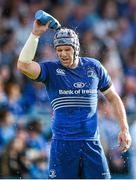 31 May 2014; Leinster's Shane Jennings cools down during the game. Celtic League 2013/14 Grand Final, Leinster v Glasgow Warriors, RDS, Ballsbridge, Dublin. Picture credit: Brendan Moran / SPORTSFILE