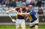1 June 2014; Rory Jacob, Wexford, in action against Chris O'Connell, Antrim. Leinster GAA Hurling Senior Championship, Quarter-Final, Wexford v Antrim, O'Moore Park, Portlaoise, Co. Laois. Picture credit: Matt Browne / SPORTSFILE