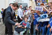 31 May 2014; Leinster's Brian O'Driscoll signs autographs for supporters after the game. Celtic League 2013/14 Grand Final, Leinster v Glasgow Warriors, RDS, Ballsbridge, Dublin. Picture credit: Brendan Moran / SPORTSFILE