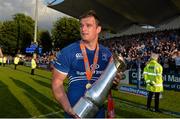 31 May 2014; Leinster's Rhys Ruddock with the trophy after the game. Celtic League 2013/14 Grand Final, Leinster v Glasgow Warriors, RDS, Ballsbridge, Dublin. Picture credit: Brendan Moran / SPORTSFILE