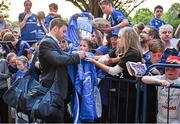 31 May 2014; Leinster's Sean O'Brien signs autographs for supporters after the game. Celtic League 2013/14 Grand Final, Leinster v Glasgow Warriors, RDS, Ballsbridge, Dublin. Picture credit: Brendan Moran / SPORTSFILE