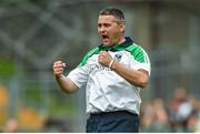1 June 2014; Limerick manager TJ Ryan celebrates during the first half. Munster GAA Hurling Senior Championship, Semi-Final, Tipperary v Limerick, Semple Stadium, Thurles, Co. Tipperary. Picture credit: Diarmuid Greene / SPORTSFILE