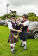 1 June 2014; Philip Doran, right, and Shane McKenna, members of the Sean Treacy Pipe Band tune up before going in to the ground. Munster GAA Hurling Senior Championship, Semi-Final, Tipperary v Limerick, Semple Stadium, Thurles, Co. Tipperary. Picture credit: Ray McManus / SPORTSFILE