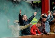 1 June 2014; Shamrock Rovers fans celebrate after the match. SSE Airtricity League Premier Division, Sligo Rovers v Shamrock Rovers, The Showgrounds, Sligo. Picture credit: Ramsey Cardy / SPORTSFILE