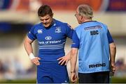 31 May 2014; Leinster's Brian O'Driscoll with Professor Arthur Tanner, team doctor, shortly before he left the game with an injury. Celtic League 2013/14 Grand Final, Leinster v Glasgow Warriors. RDS, Ballsbridge, Dublin. Picture credit: Stephen McCarthy / SPORTSFILE