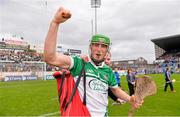 1 June 2014; Nickie Quaid celebrates with Limerick supporters after the game. Munster GAA Hurling Senior Championship, Semi-Final, Tipperary v Limerick, Semple Stadium, Thurles, Co. Tipperary. Picture credit: Ray McManus / SPORTSFILE