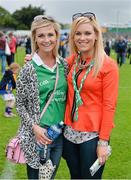 1 June 2014; Limerick supporters Sue Ann O'Leary, from Bruff, and Aoife Barron, Knockainey, relax after the game. Munster GAA Hurling Senior Championship, Semi-Final, Tipperary v Limerick, Semple Stadium, Thurles, Co. Tipperary. Picture credit: Ray McManus / SPORTSFILE